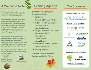 Program with details from Summer benefit, second page