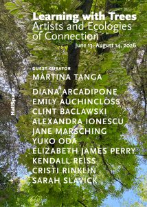 Imposed over an image of a tree is a list of artists